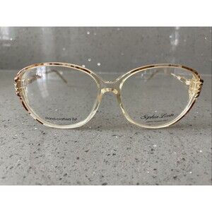 Vintage 1990’s Ivory & Gold Eyeglasses Sophia Loren Zyloware Frames Only 56~17